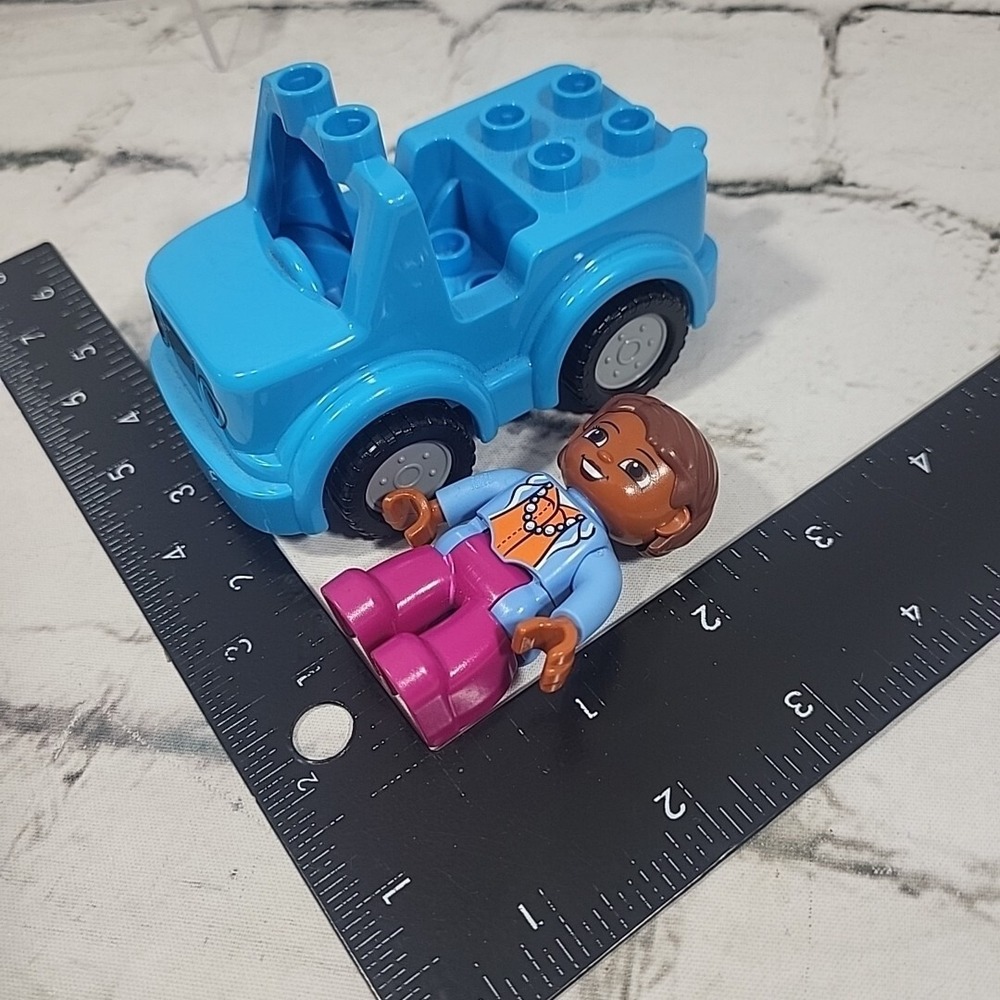 Lego Duplo Figure African American Woman‎ Person Mom Lot With Blue Jeep Car - Picture 6 of 6